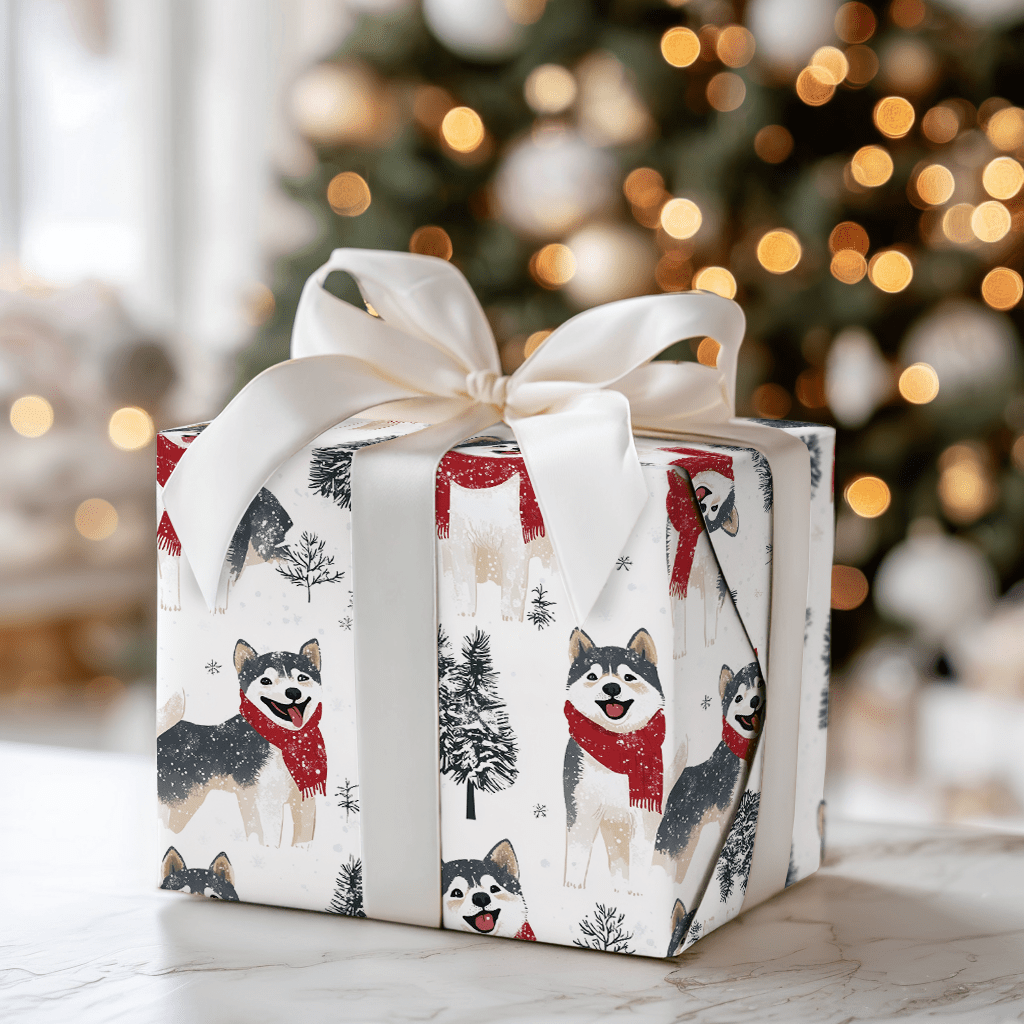 Snow Day for Akitas - Wrapping Paper - Aspen & Arlo