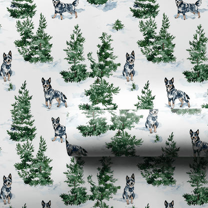 Snow Day for Blue Heelers - Wrapping Paper - Aspen & Arlo