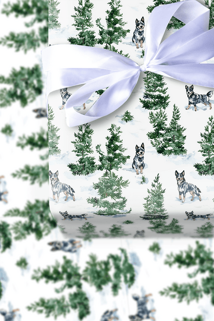 Snow Day for Blue Heelers - Wrapping Paper - Aspen & Arlo