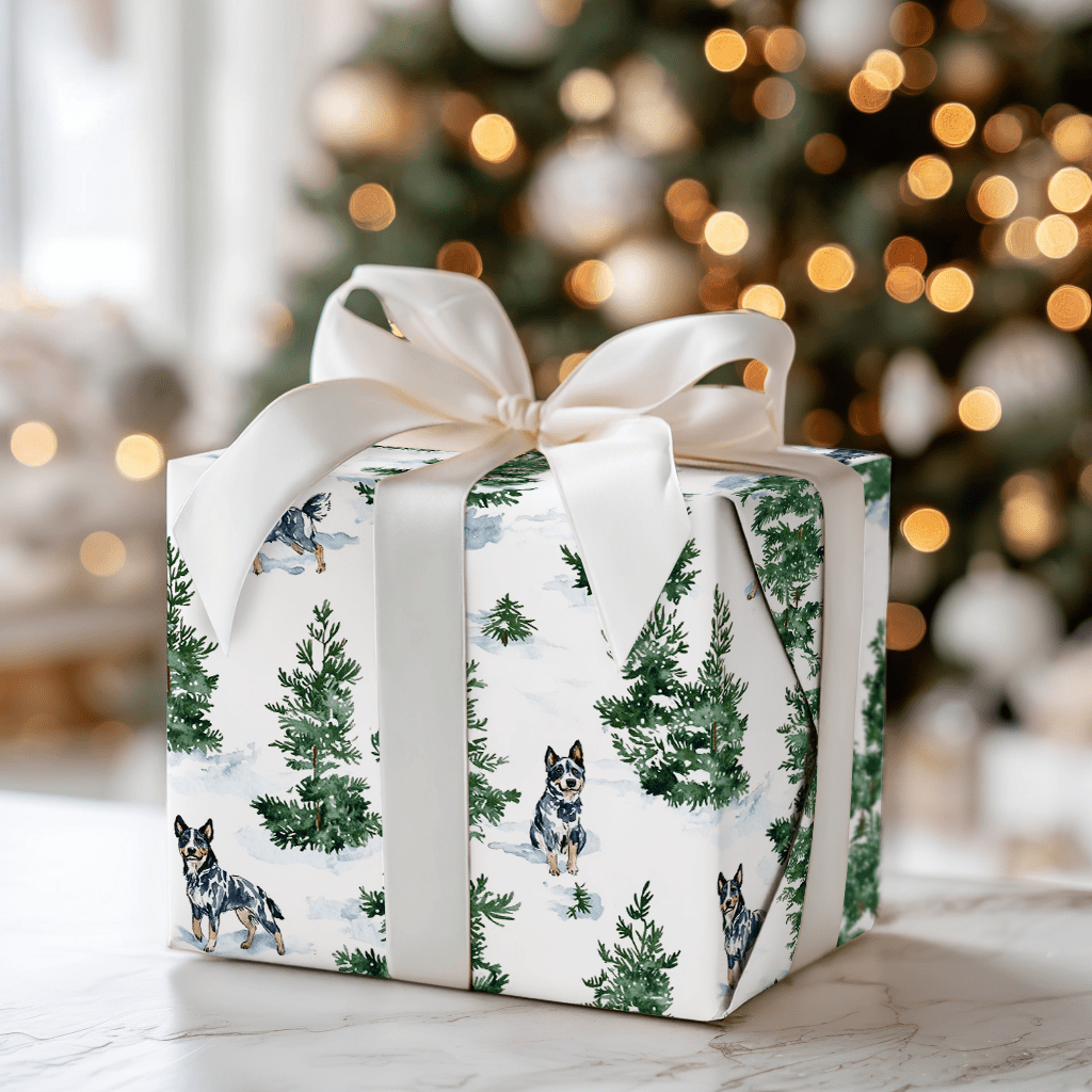Snow Day for Blue Heelers - Wrapping Paper - Aspen & Arlo