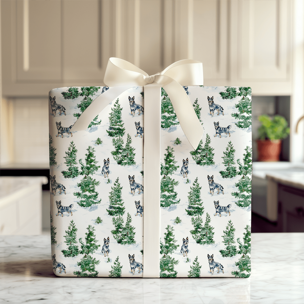 Snow Day for Blue Heelers - Wrapping Paper - Aspen & Arlo