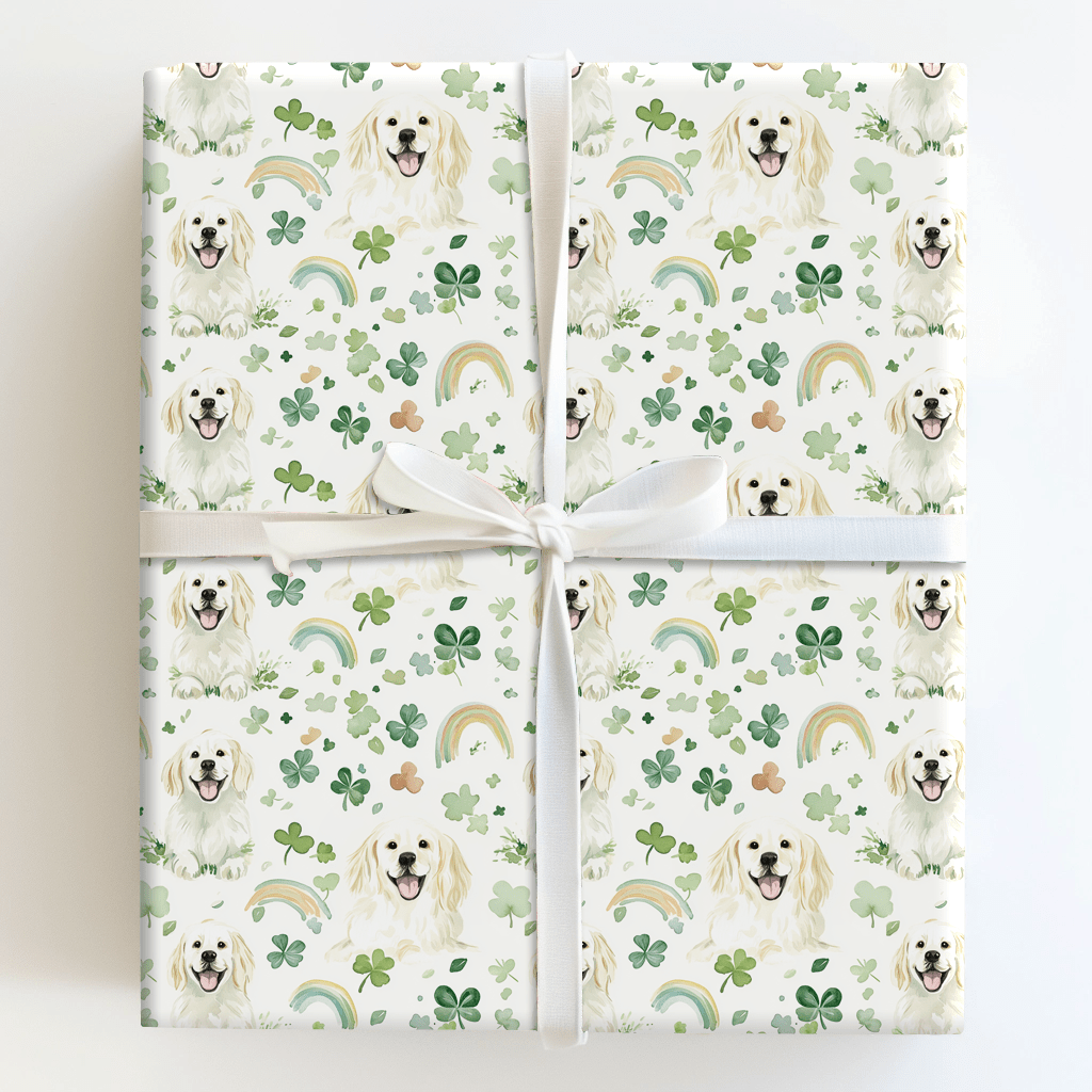 Rainbows with the White Goldens - Wrapping Paper - Aspen & Arlo