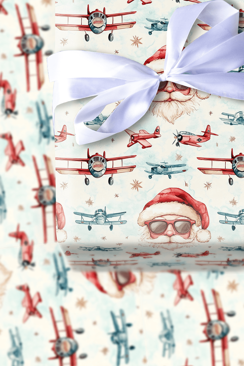 Jet - Setting Santa - Wrapping Paper - Aspen & Arlo