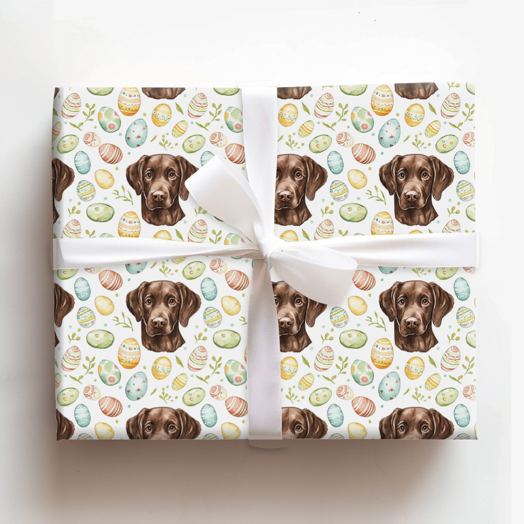 Easter Eggs with the Chocolate Lab - Wrapping Paper - Aspen & Arlo