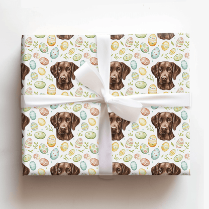 Easter Eggs with the Chocolate Lab - Wrapping Paper - Aspen & Arlo