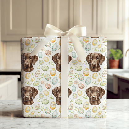 Easter Eggs with the Chocolate Lab - Wrapping Paper - Aspen & Arlo