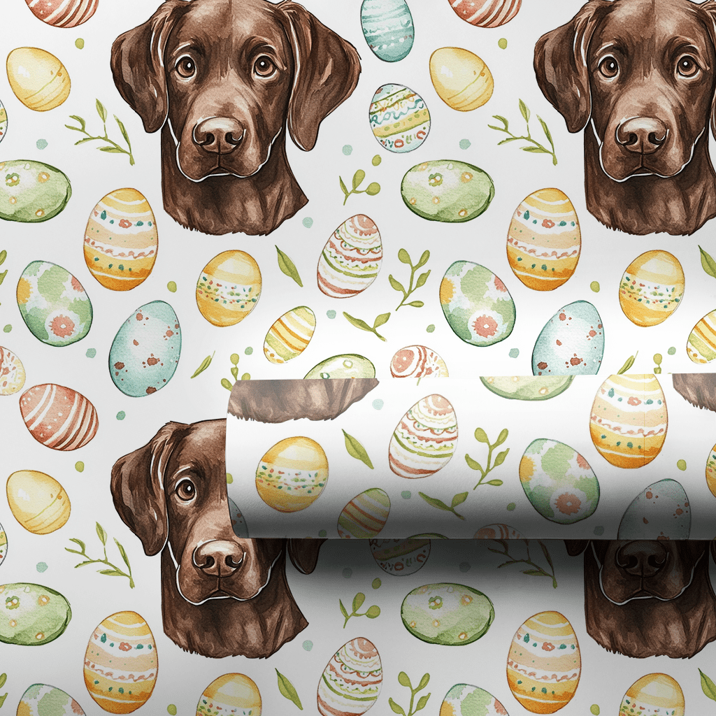 Easter Eggs with the Chocolate Lab - Wrapping Paper - Aspen & Arlo
