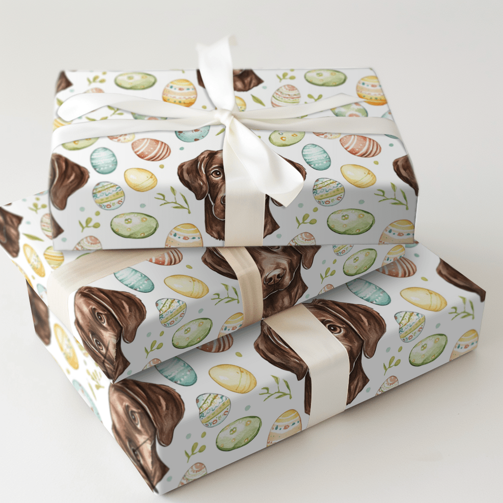 Easter Eggs with the Chocolate Lab - Wrapping Paper - Aspen & Arlo