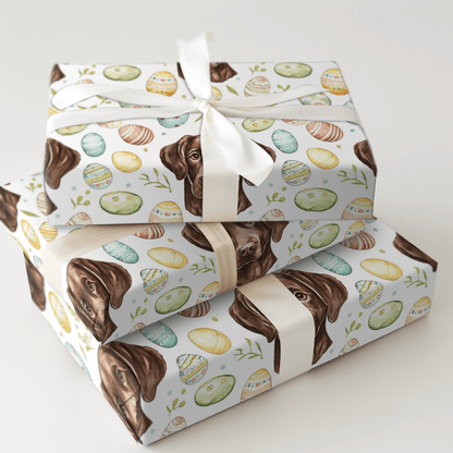 Easter Eggs with the Chocolate Lab - Wrapping Paper - Aspen & Arlo
