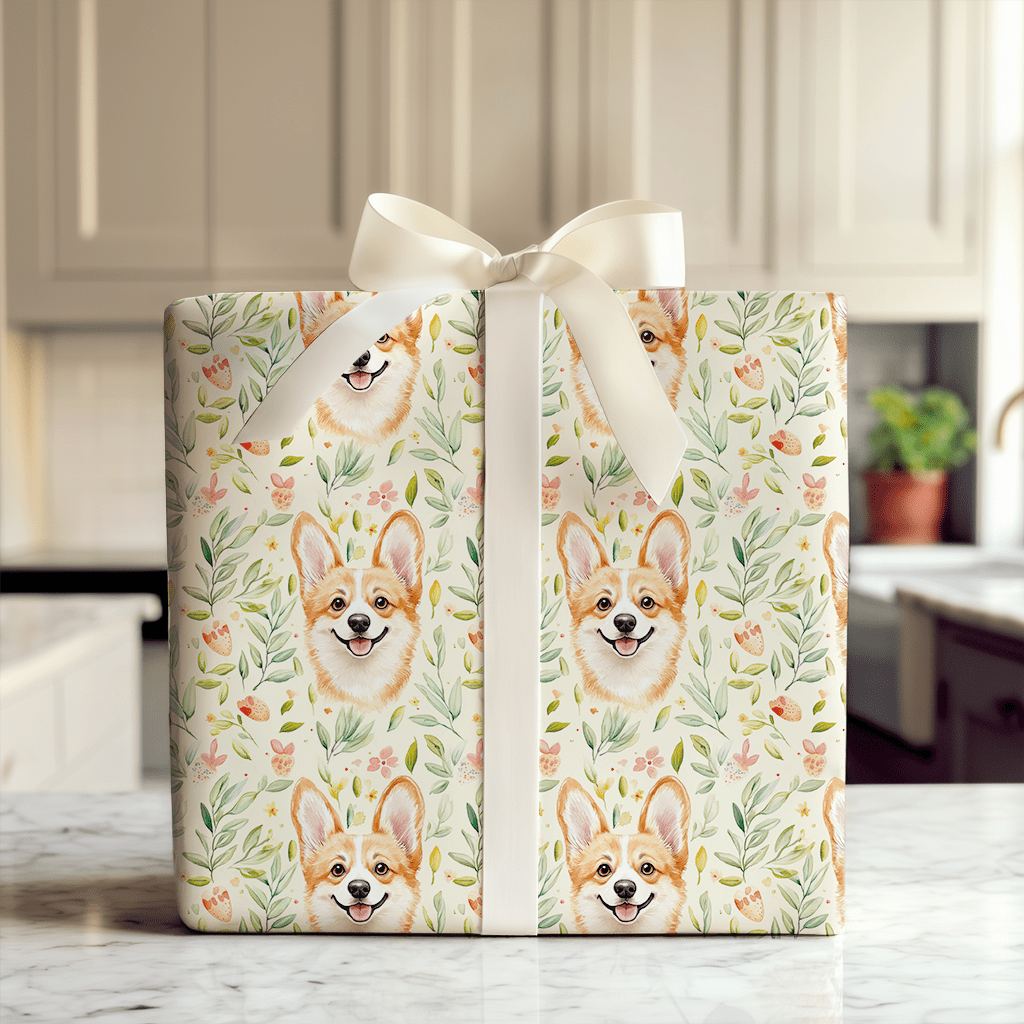 Somebunny Loves Corgis - Wrapping Paper - Aspen & Arlo