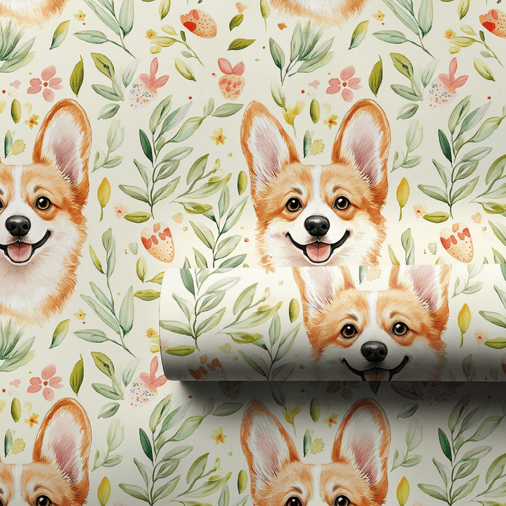Somebunny Loves Corgis - Wrapping Paper - Aspen & Arlo