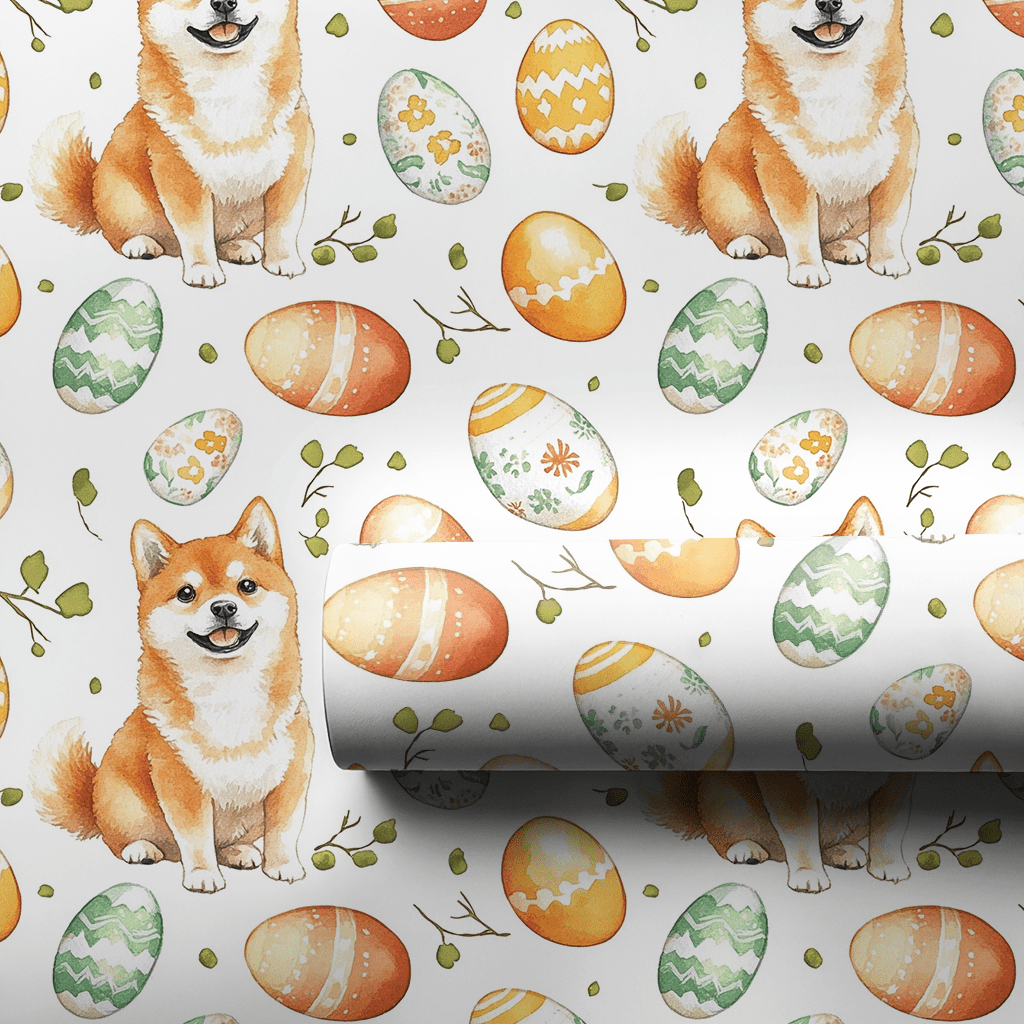 Easter Eggs with the Shiba Inu - Wrapping Paper - Aspen & Arlo