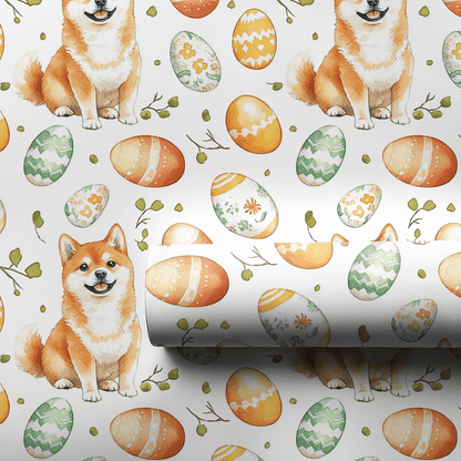 Easter Eggs with the Shiba Inu - Wrapping Paper - Aspen & Arlo