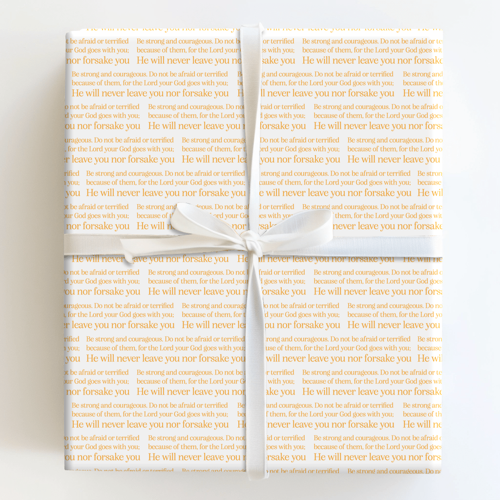 Strong and Courageous in Gold - Wrapping Paper - Aspen & Arlo