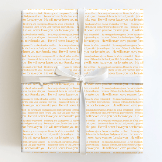 Strong and Courageous in Gold - Wrapping Paper - Aspen & Arlo