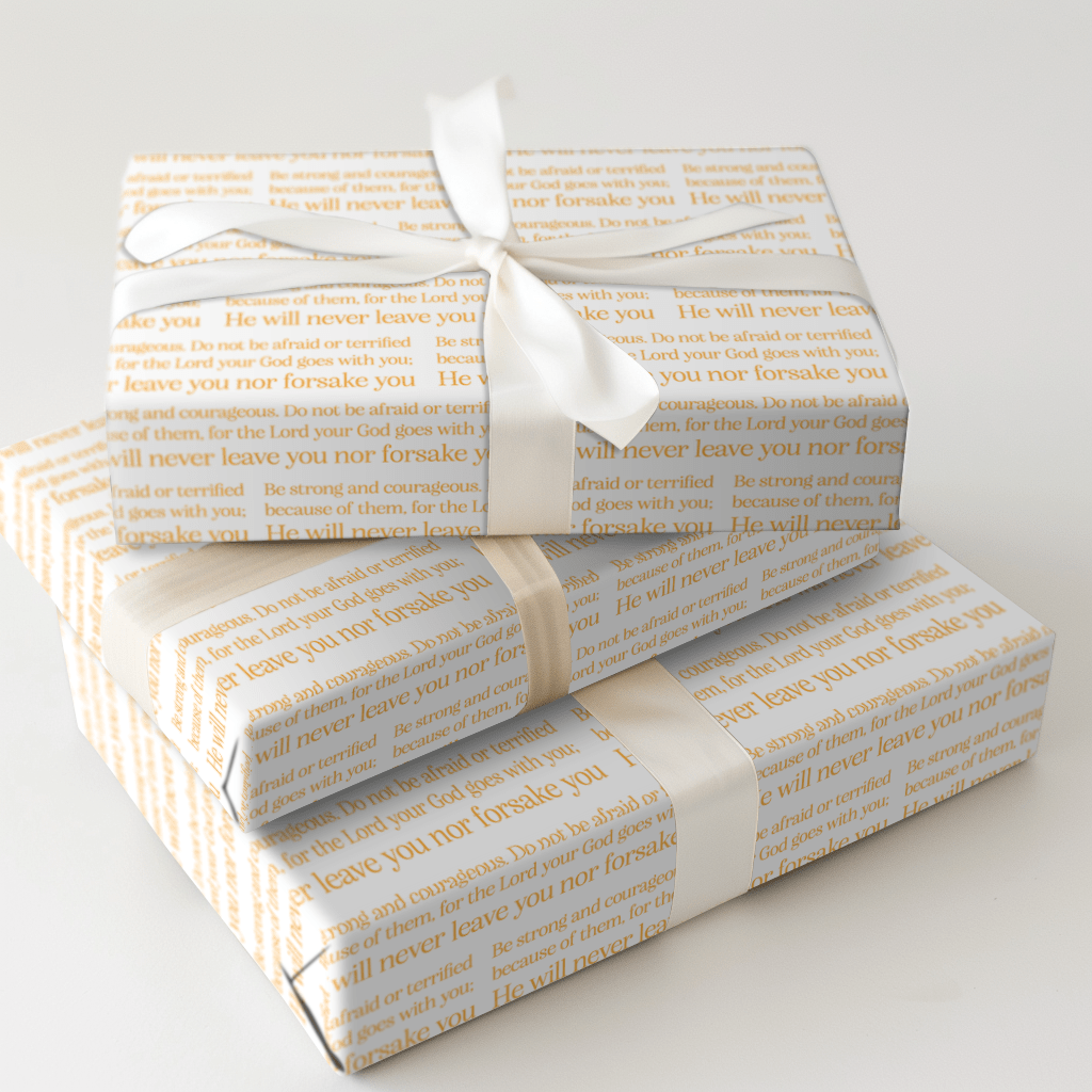 Strong and Courageous in Gold - Wrapping Paper - Aspen & Arlo