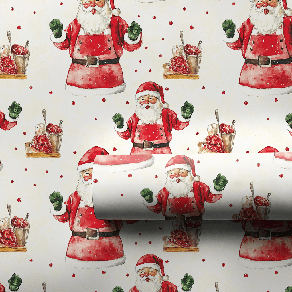 Jolly Chef Santa - Wrapping Paper - Aspen & Arlo