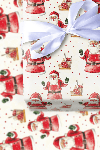 Jolly Chef Santa - Wrapping Paper - Aspen & Arlo