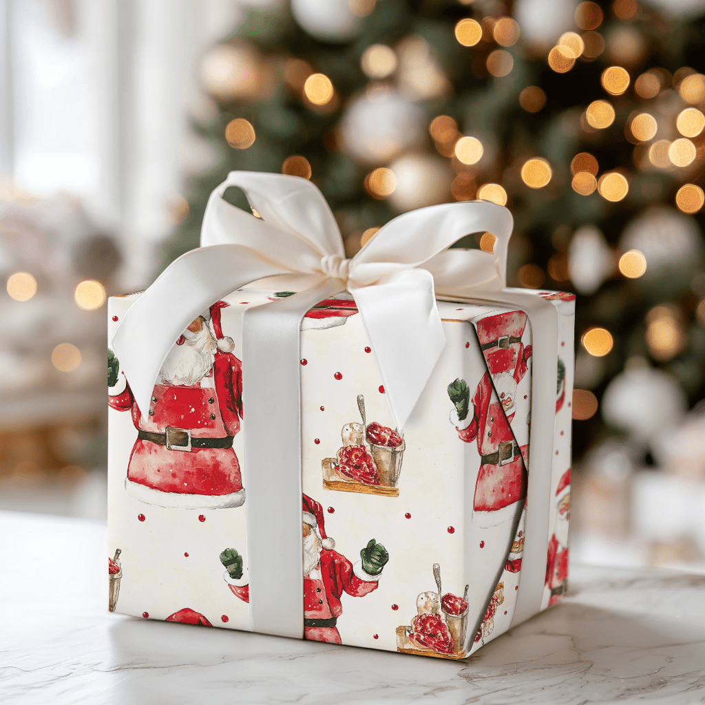 Jolly Chef Santa - Wrapping Paper - Aspen & Arlo