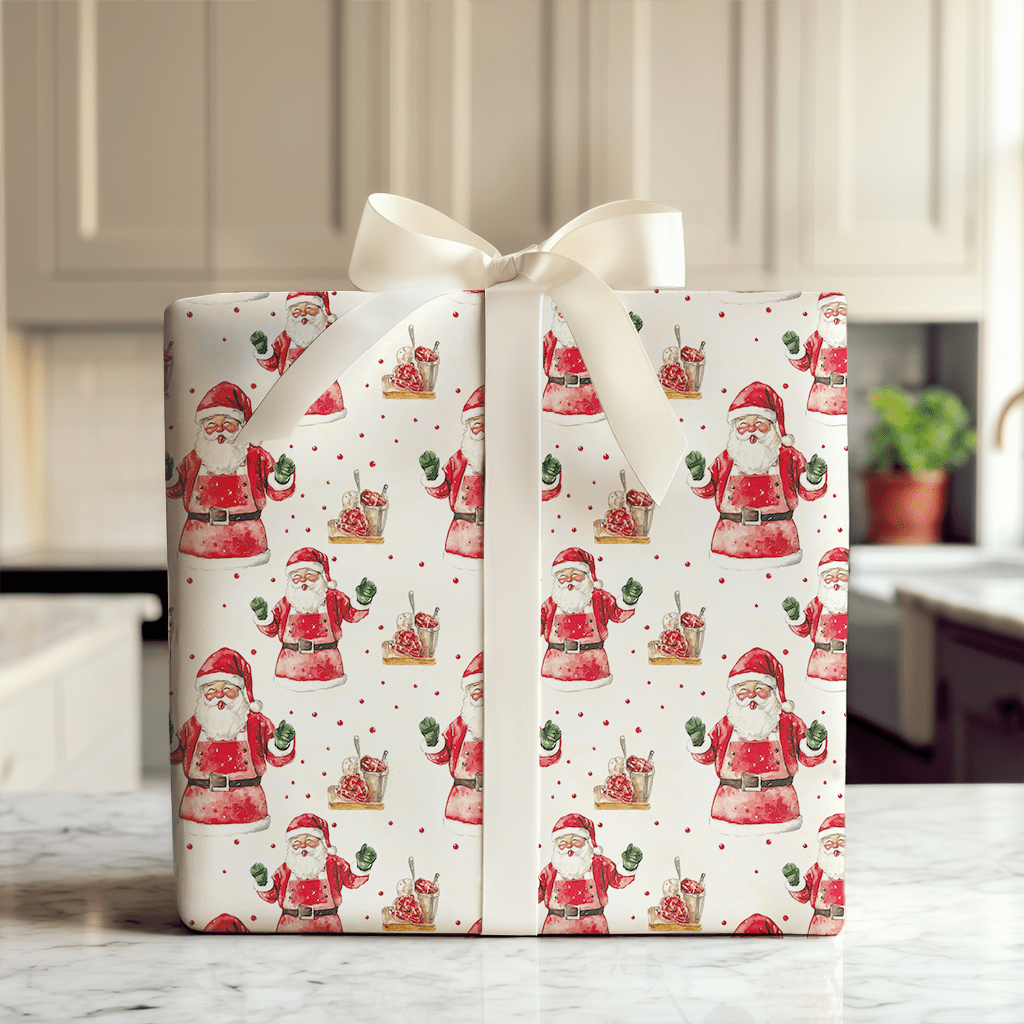 Jolly Chef Santa - Wrapping Paper - Aspen & Arlo