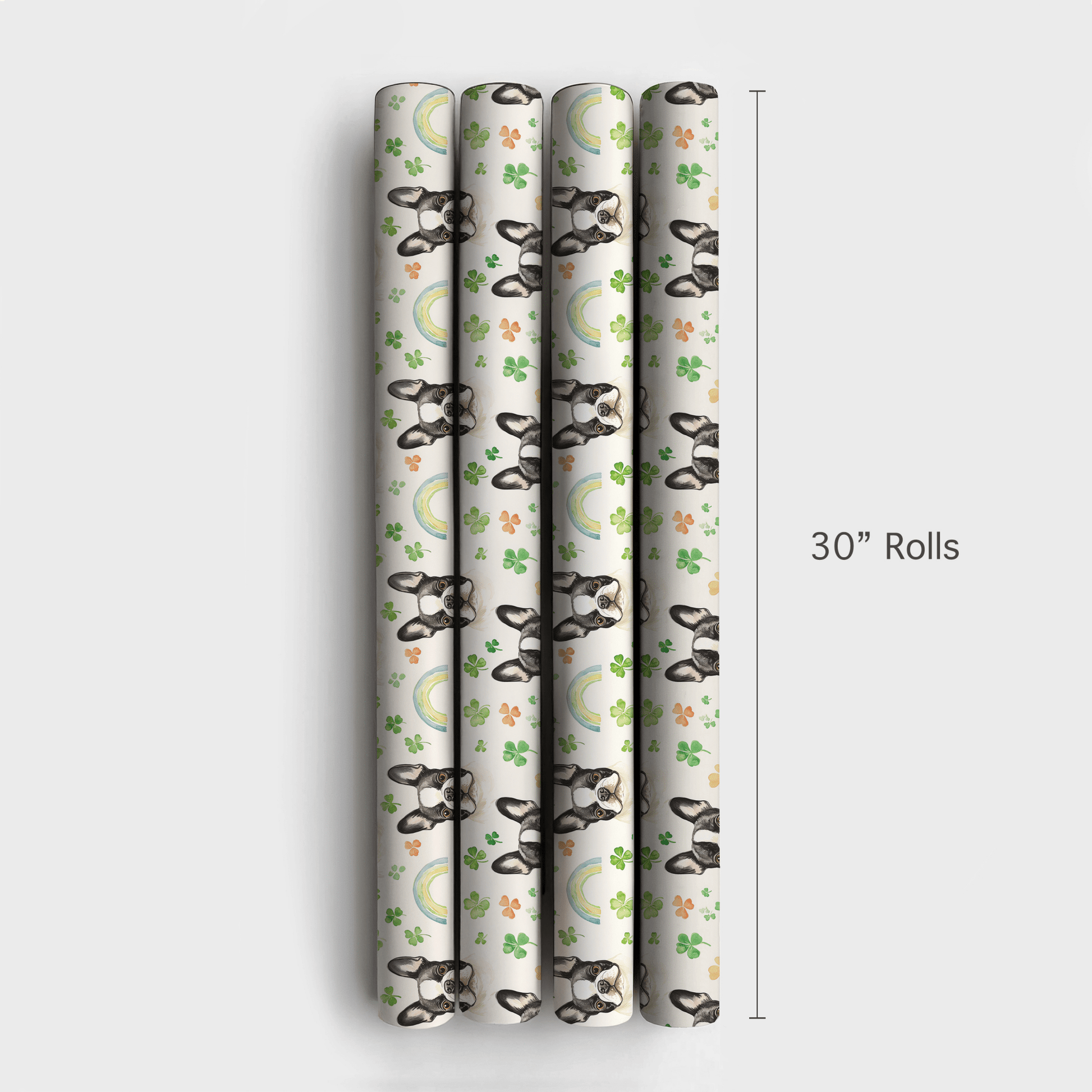 Rainbows with the Boston Terrier - Wrapping Paper - Aspen & Arlo