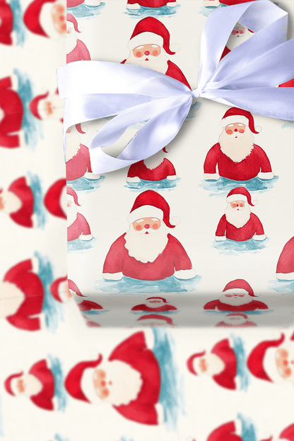 Santa's Swim Suit - Wrapping Paper - Aspen & Arlo