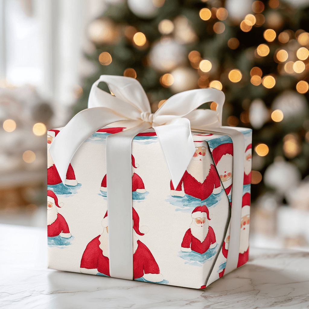 Santa's Swim Suit - Wrapping Paper - Aspen & Arlo