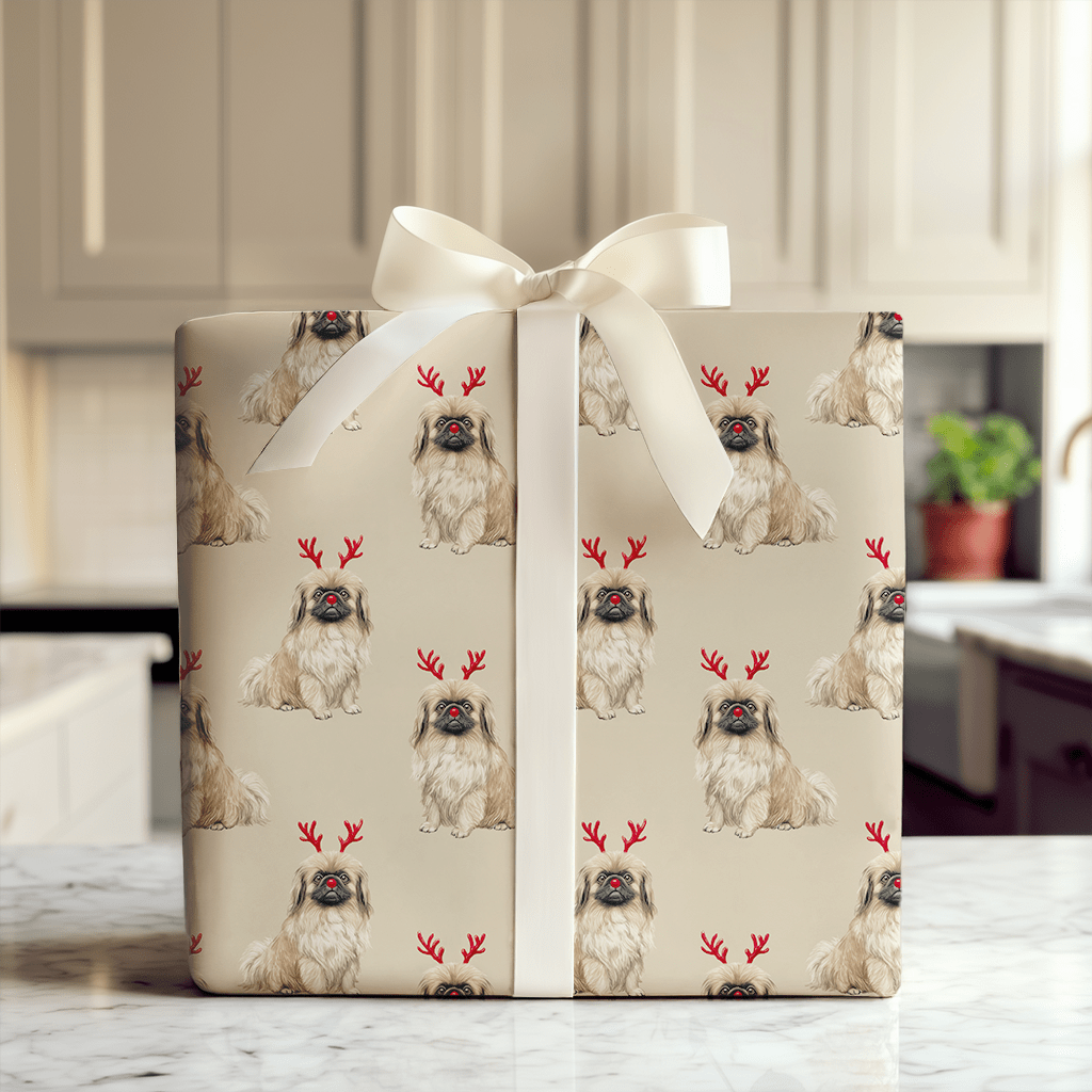 Rudolph the Pekingese - Wrapping Paper - Aspen & Arlo