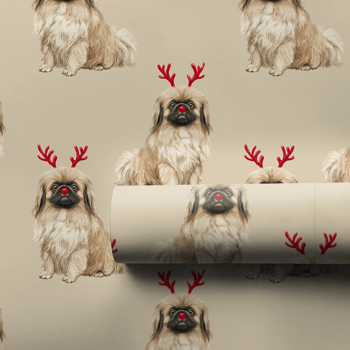 Rudolph the Pekingese - Wrapping Paper - Aspen & Arlo