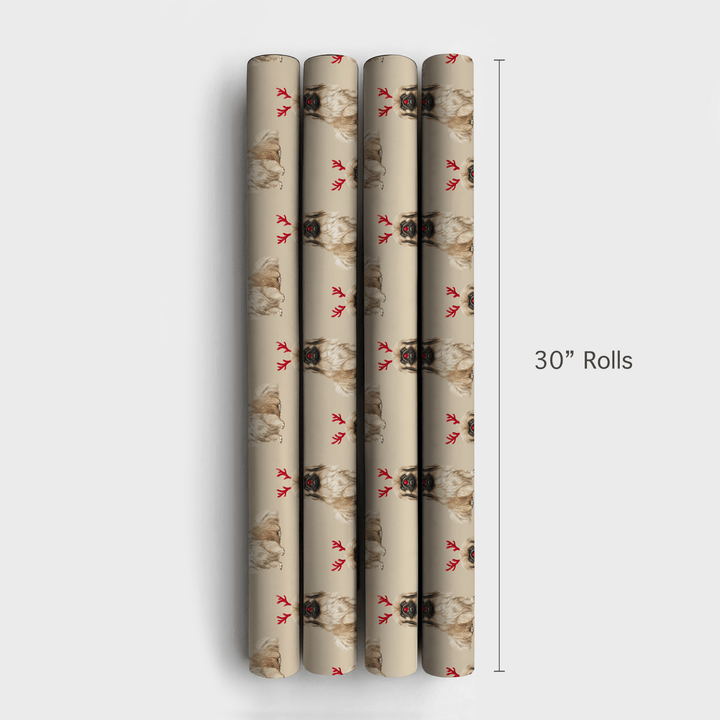 Rudolph the Pekingese - Wrapping Paper - Aspen & Arlo