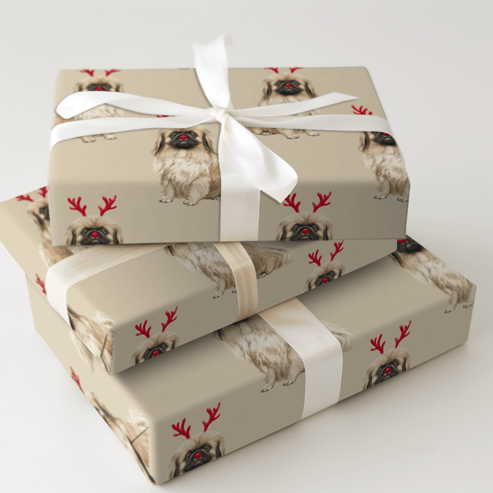 Rudolph the Pekingese - Wrapping Paper - Aspen & Arlo