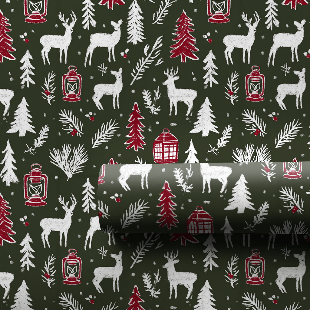 Winter Odge Deer - Wrapping Paper - Aspen & Arlo