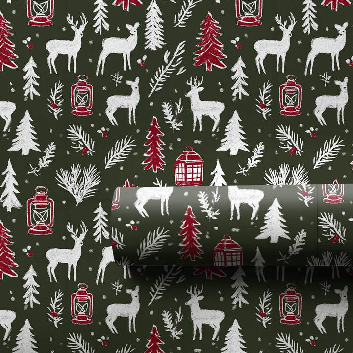 Winter Odge Deer - Wrapping Paper - Aspen & Arlo