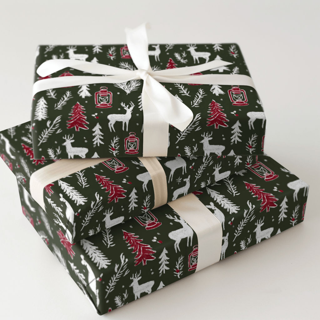 Winter Odge Deer - Wrapping Paper - Aspen & Arlo