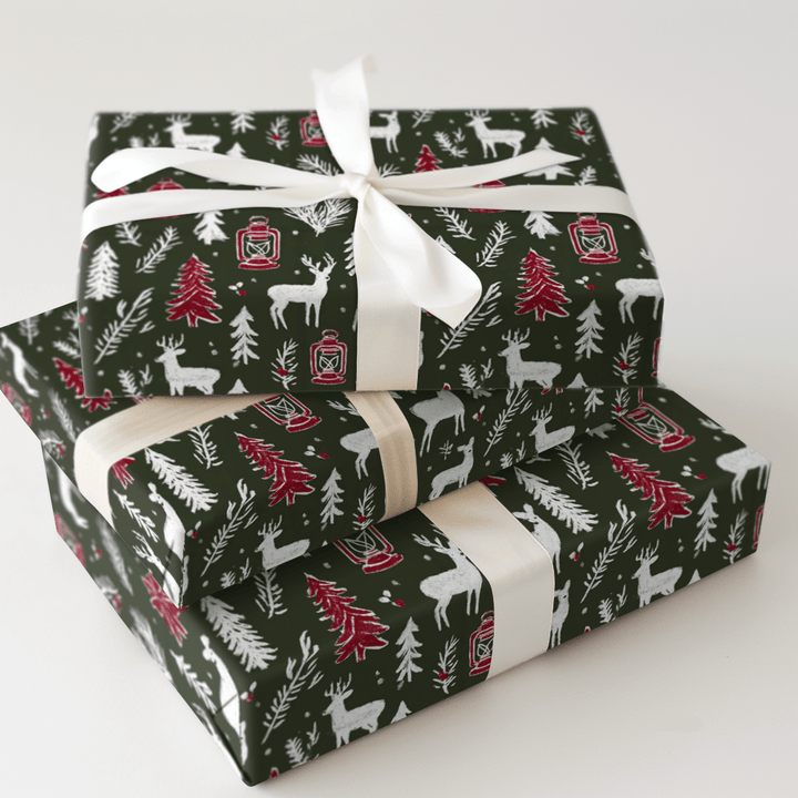 Winter Odge Deer - Wrapping Paper - Aspen & Arlo