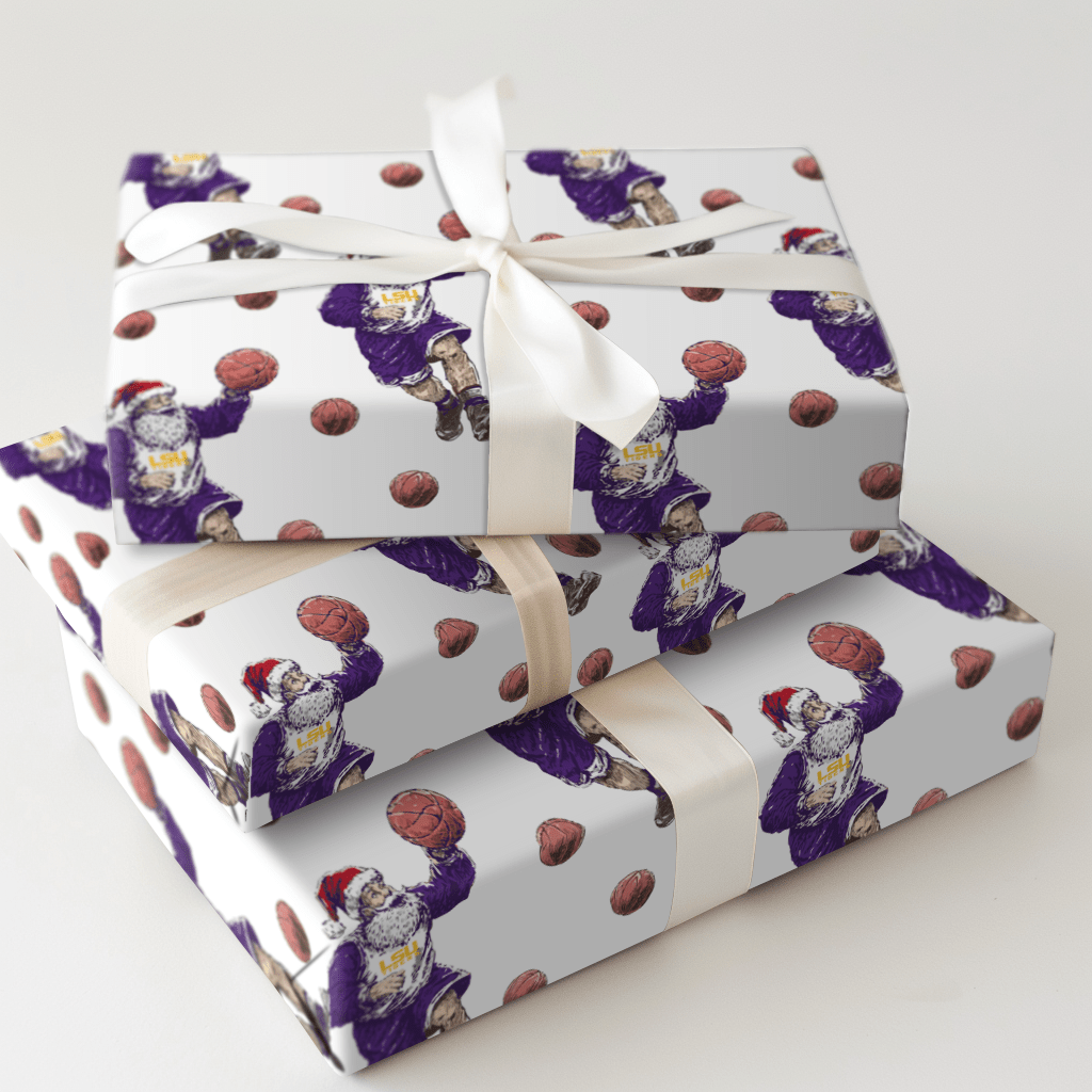 Holiday Hoops in Baton Rouge - Wrapping Paper - Aspen & Arlo