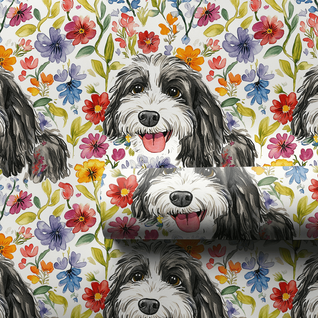 Garden with the Bernadoodle - Wrapping Paper - Aspen & Arlo