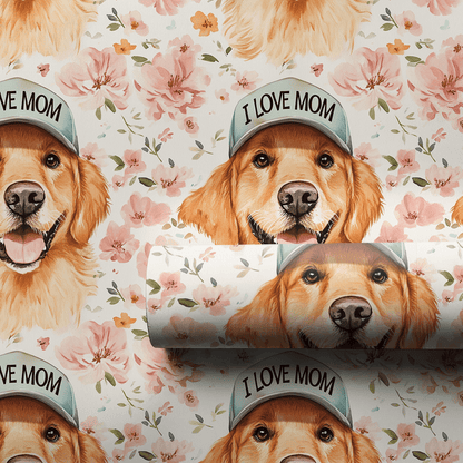Mom's Favorite Golden Retriever - Wrapping Paper - Aspen & Arlo