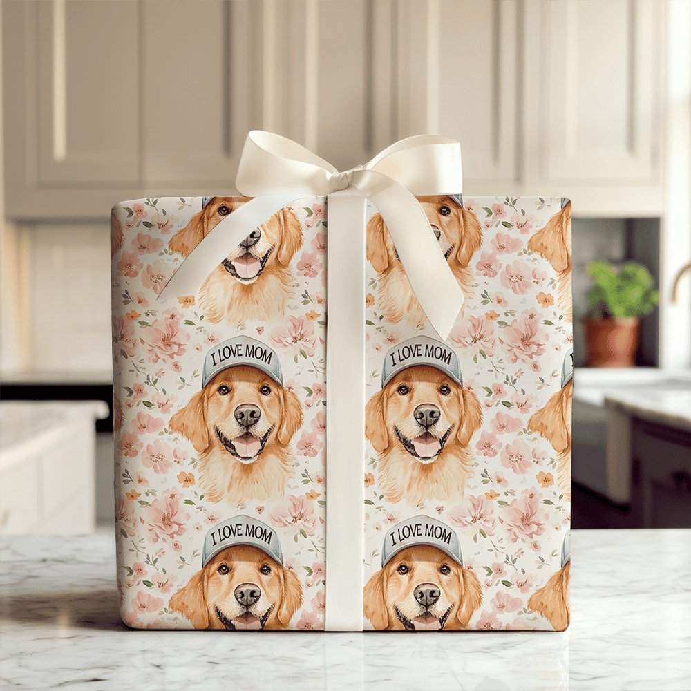 Mom's Favorite Golden Retriever - Wrapping Paper - Aspen & Arlo