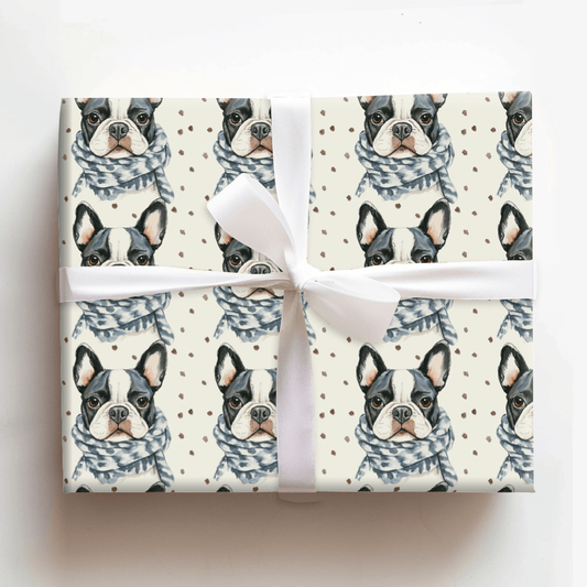 Bundle Up with the Black Frenchie - Wrapping Paper - Aspen & Arlo