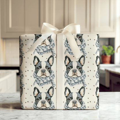 Bundle Up with the Black Frenchie - Wrapping Paper - Aspen & Arlo