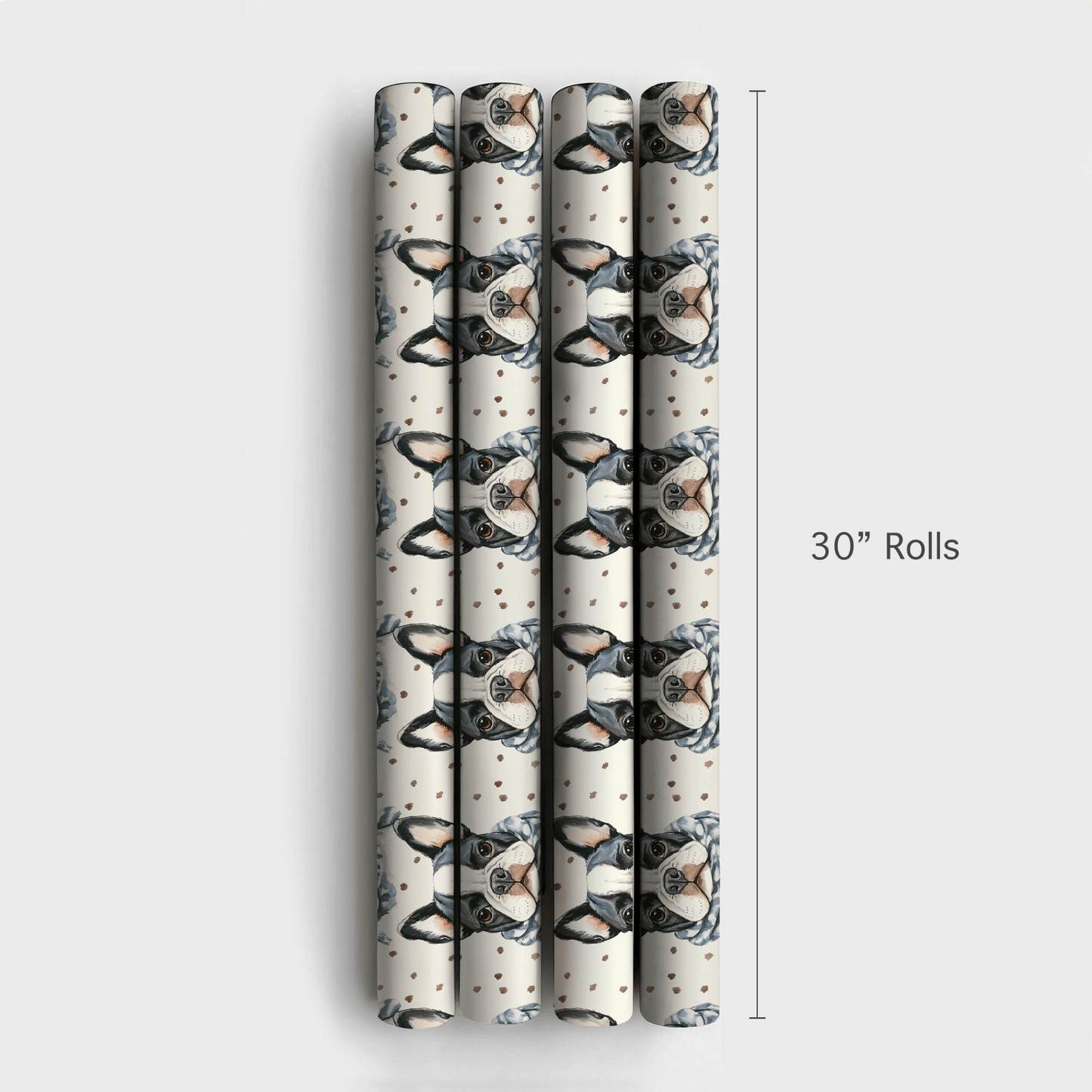 Bundle Up with the Black Frenchie - Wrapping Paper - Aspen & Arlo