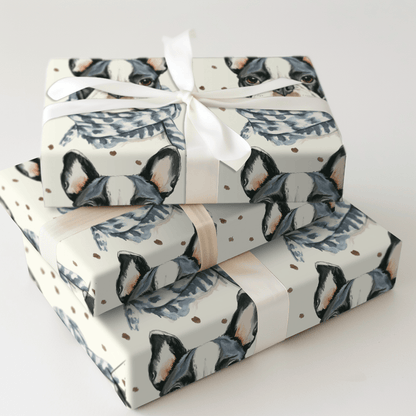 Bundle Up with the Black Frenchie - Wrapping Paper - Aspen & Arlo