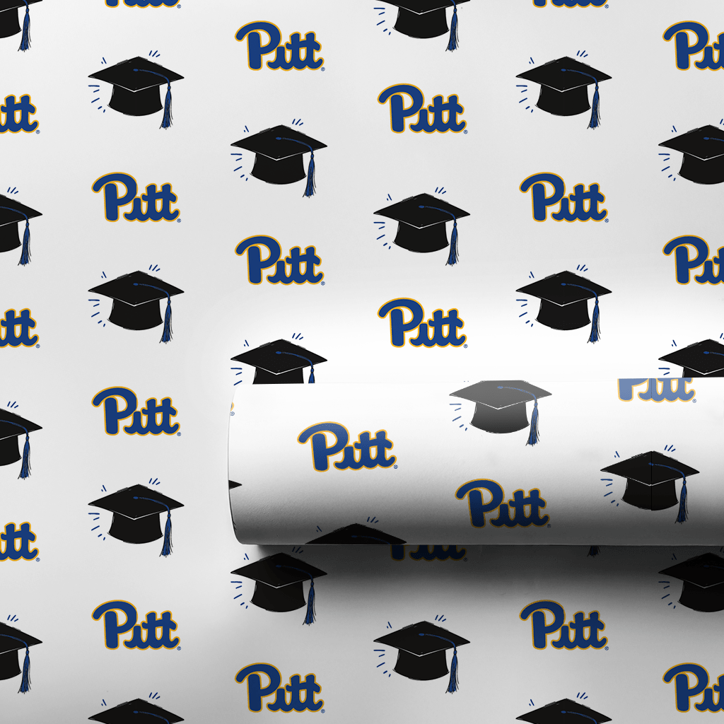 Hats off to the Pitt Grad - Wrapping Paper - Aspen & Arlo