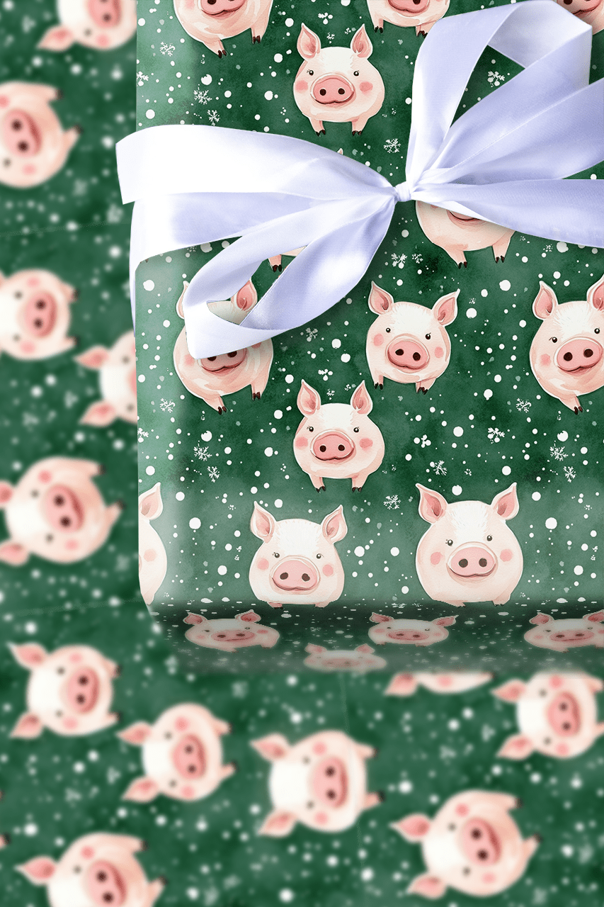 Pigs in a Snow Blanket - Wrapping Paper - Aspen & Arlo