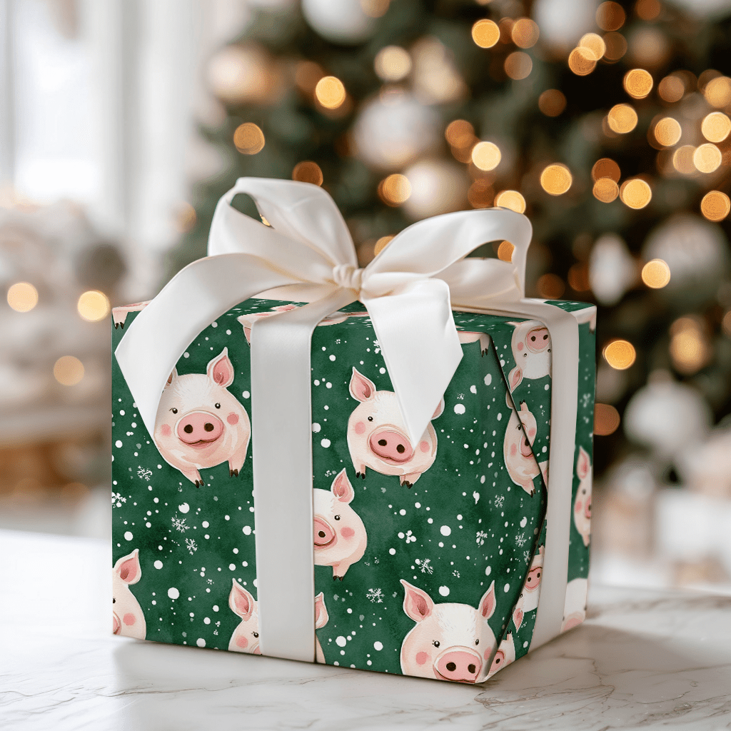 Pigs in a Snow Blanket - Wrapping Paper - Aspen & Arlo