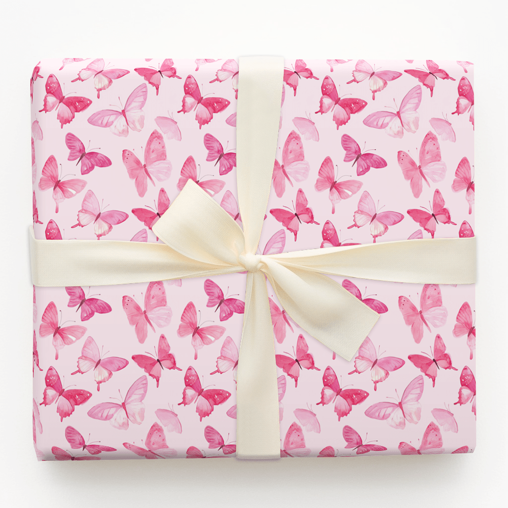 Pink Mariposa - Wrapping Paper - Aspen & Arlo