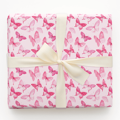 Pink Mariposa - Wrapping Paper - Aspen & Arlo