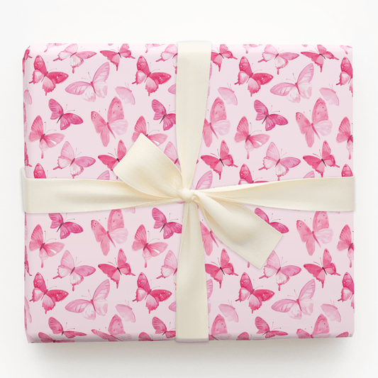 Pink Mariposa - Wrapping Paper - Aspen & Arlo