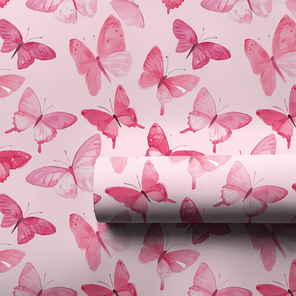 Pink Mariposa - Wrapping Paper - Aspen & Arlo